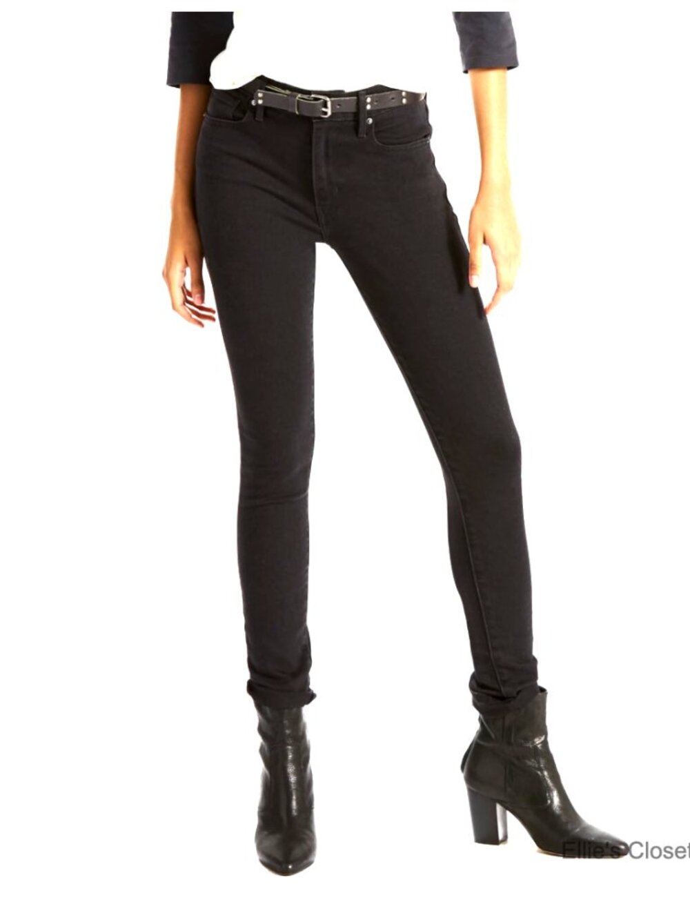 Women's High Rise Skinny Jeans Stretch Cotton Blend 5 Pocket